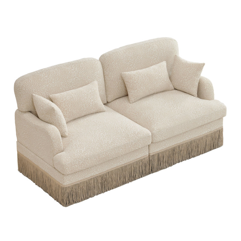 Deep Seat Sectionals, Chenille Leopard Modern Tassel Sofa For Home