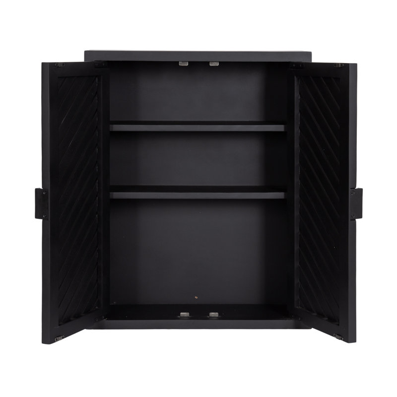 Wildon Home® Domitilla Tall 2-Door Bath Cabinet 22X28, Black