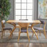 Bryona 59" 4-Person Wood Trestle Dining Set with Upholstered Chairs