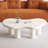 Modern Cream White Irregular Coffee Table with 4 Legs for Living Room, Bedroom