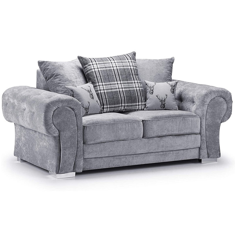 Desantis 2 Seater Chenille Loveseat, Grey