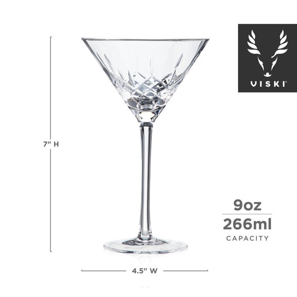 Clear with Olive design blown glass cocktail shaker and 2 Martini glass set