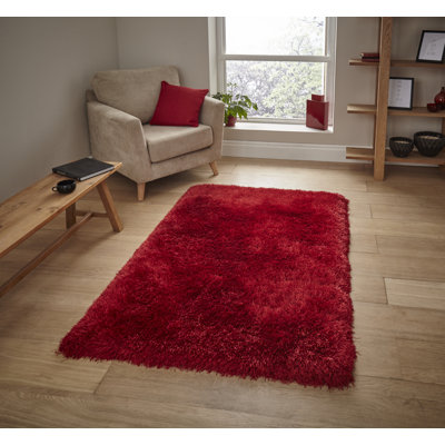Hetzel area rug Hand Tufted Rectangle Red