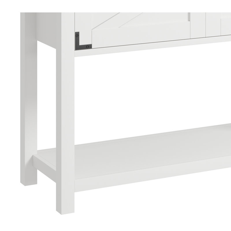 Jiaxin 31.5'' Console Table, White, Black