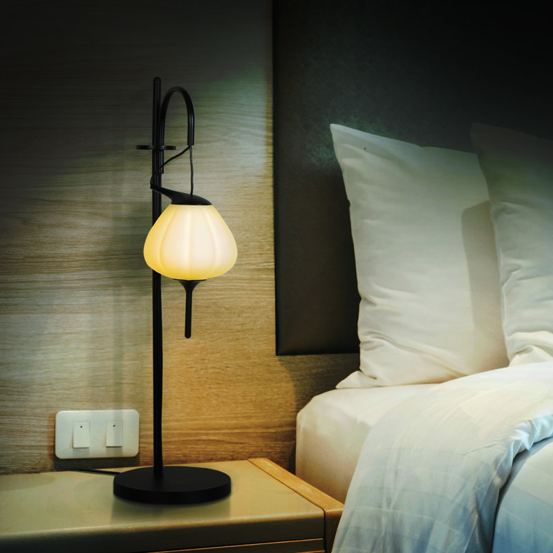 Lecce 20-in Height Integrated LED ETL Certified Table Lamp with Teardrop Glass Shade