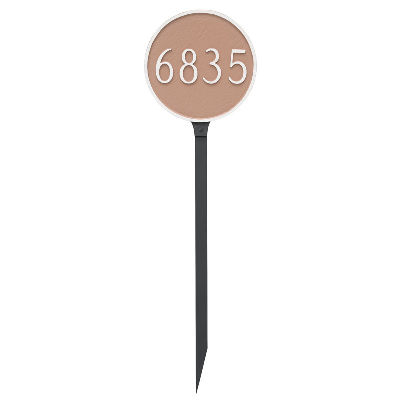 Plaque d'adresse circulaire 1 ligne Circle, Chocolat / Argent, Oui