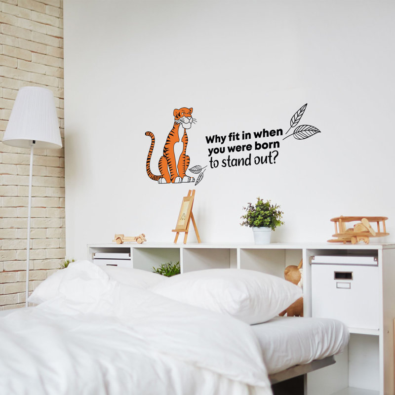 Adhésif décoratif en vinyle « stand out Tiger », H 15 po x l 30 po x P 0,05 po