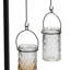 Porte-bougie décoratif avec 3 pots de verre suspendus, noir mat 21 pouces