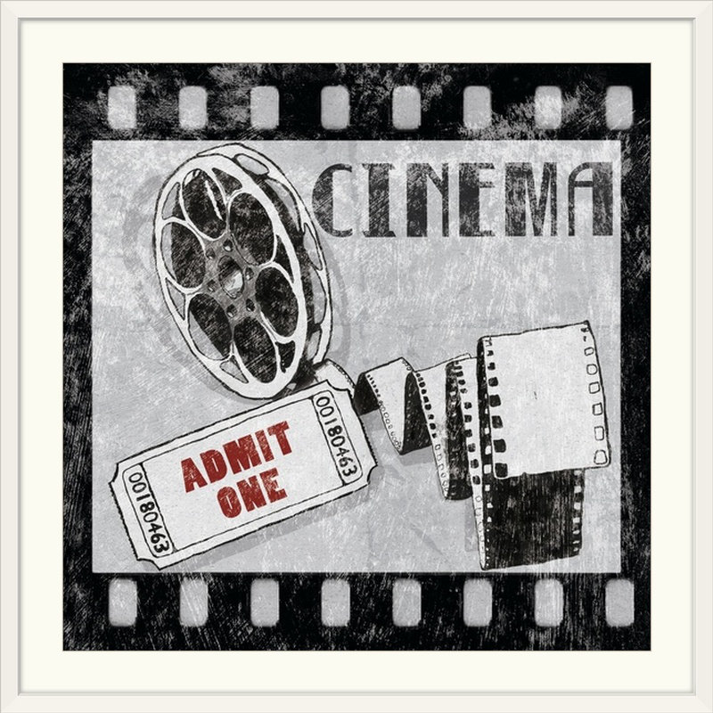 « cinema », impression, H 32 po x l 32 po x P 1 po, Cadre noir