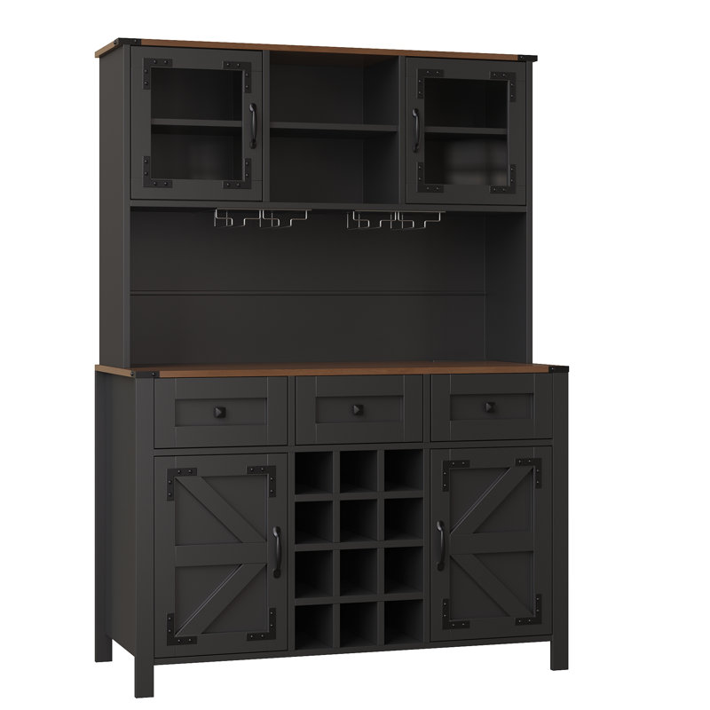 170cm Kitchen Pantry, Black