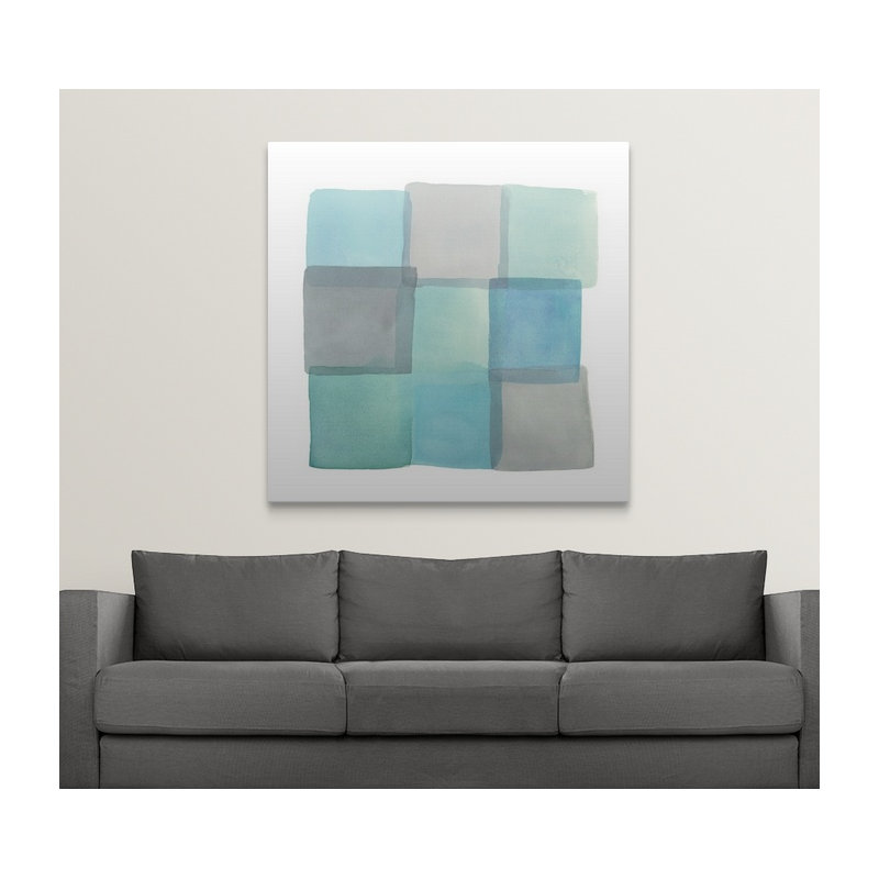 Brittnye «Overlap II» par Mike Schick, reproduction d'art, H 35 po x l 35 po x P 1,5 po, Toile
