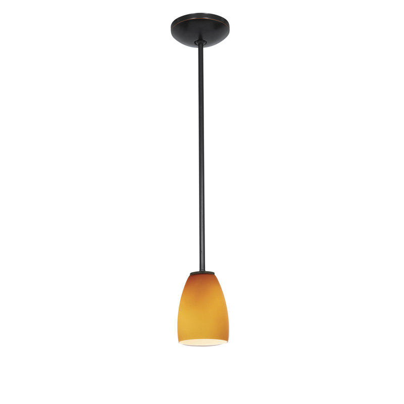Phinney 1 - Light Single Pendant, Amber, Oil Rubbed Bronze