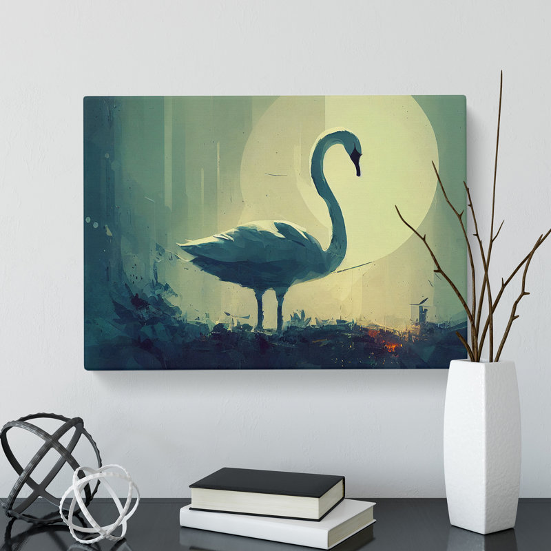 Swan Art Painting Vol.2 - Wrapped Canvas, 50cm H x 76cm W x 3cm D
