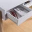 Bureau, bureau d'ordinateur avec tablette de rangement cachée, tiroir et prise USB / blanche en blanc et blanc vieilli