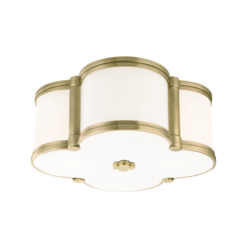 Chandler Glass Flush Mount, Aged Brass