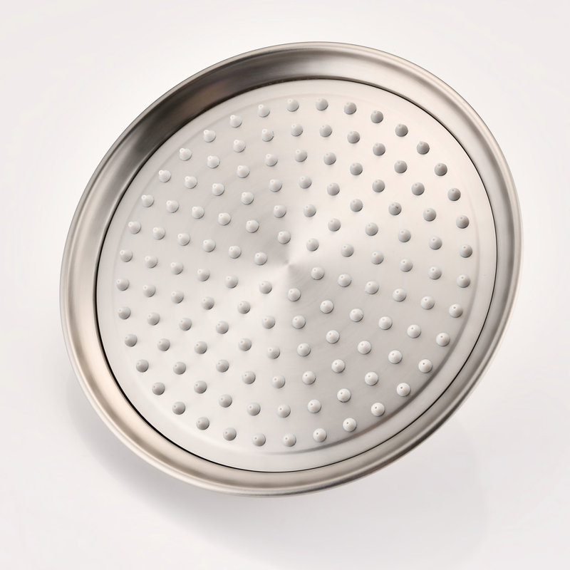 Système de douche en nickel brossé avec jet pour le corps, douchette à main et jet d'eau réglable, Nickel brossé