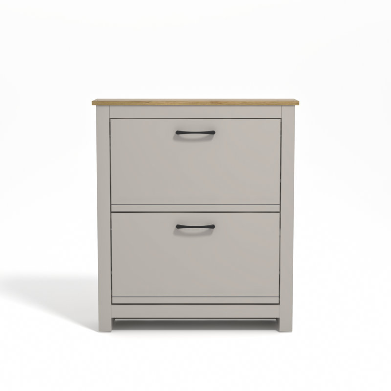 12 Pair Shoe Storage Cabinet, Light Grey