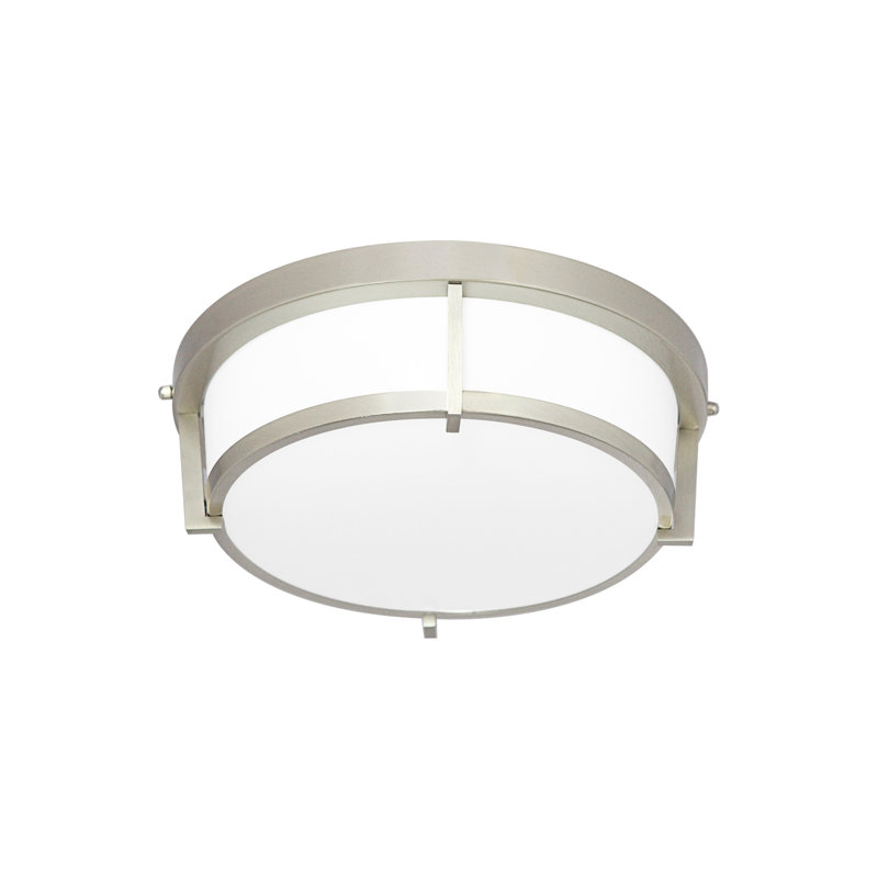 25W Dimmable Flush Mount Ceiling Light, 13 Inch LED Ceiling Light Fixture, 2700K-4000K Adjustable, Brushed Nickel Truncated Cone Ceiling Lighting for for Indoor Use