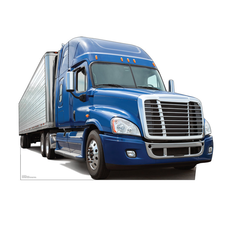 Life-Size Blue Semi Truck Cardboard Standup