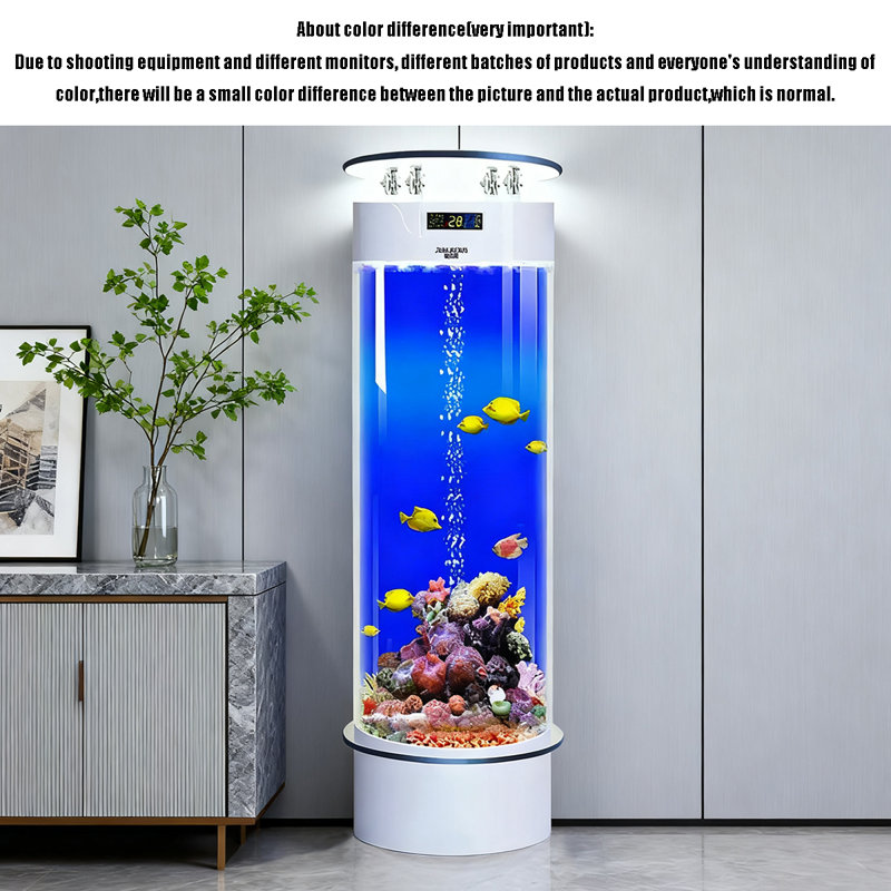 Smart Constant-Temperature Automatic Feeding Cylindrical Aquarium Tank