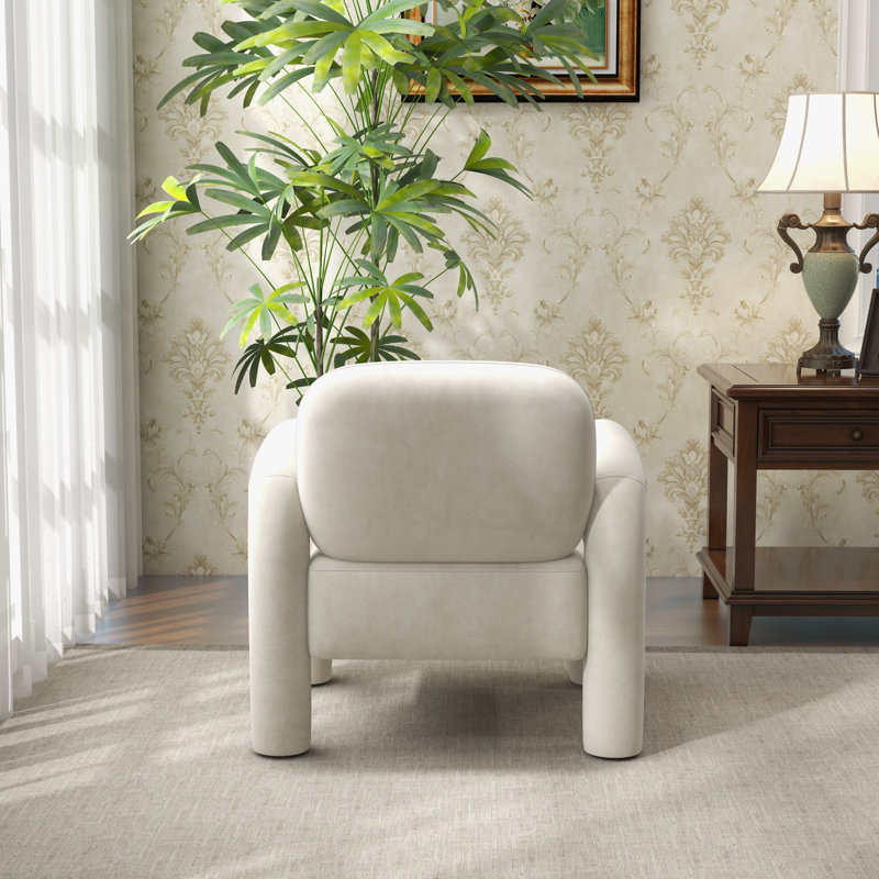 Fauteuil Iryanna, Velours beige, 1
