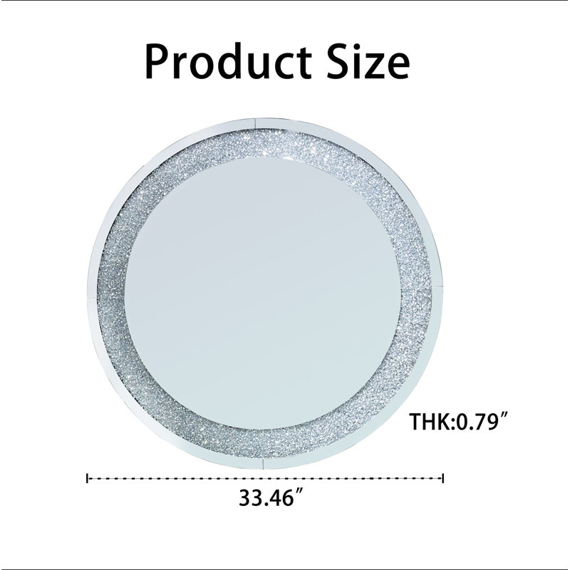 Miroir rond en cristal 33,46 "(85Cm)