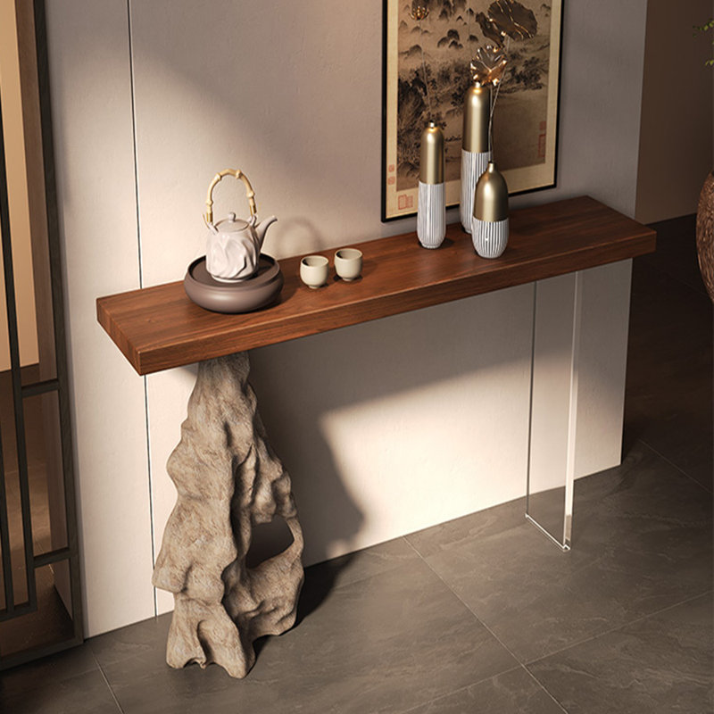 Table de véranda en bois massif de style français., H 31,5 po x l 62,9 po x P 11,8 po