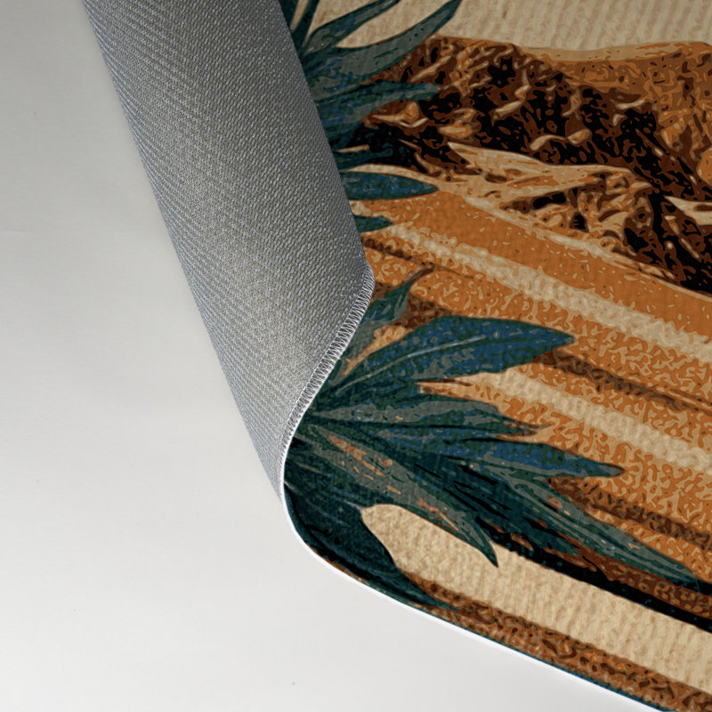 Tapis brun intérieur et extérieur Dinosaurs, Rectangle 5 pi x 7 pi