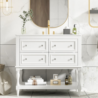 36'' Single Bathroom Vanity With Ceramic Top