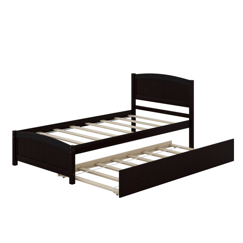 Lit plateforme simple avec lit gigogne, Espresso