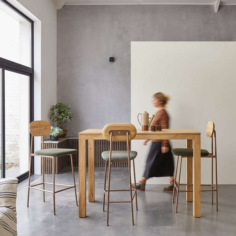 Eden Solid Oak Dining Table, 41.34"H x 59.06"L x 29.53"W