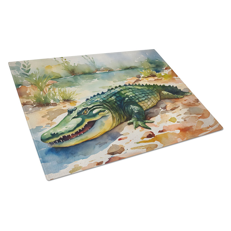 Alligator Glass Cutting Board Large