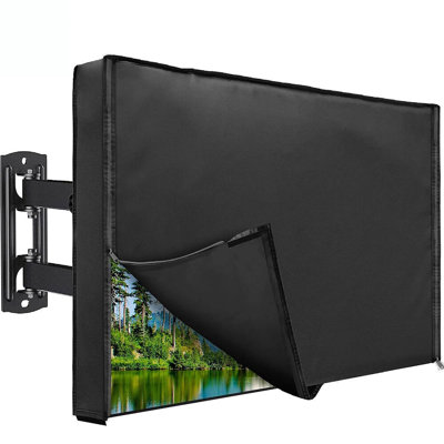 30-85 Inch Outdoor TV Cover, 600D Heavy Duty, Outside Television Cover For LED, LCD, OLED Tvs, 4 Season Weatherproof Screen Protector With Waterproof Zipper & Remote Control Pocket,