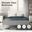 Base de lit pleine grandeur blanche en bois massif avec tête de lit à panneau, base de lit scandinave minimaliste en bois sans sommier, cadre de lit de ferme-1984258616-2004693984