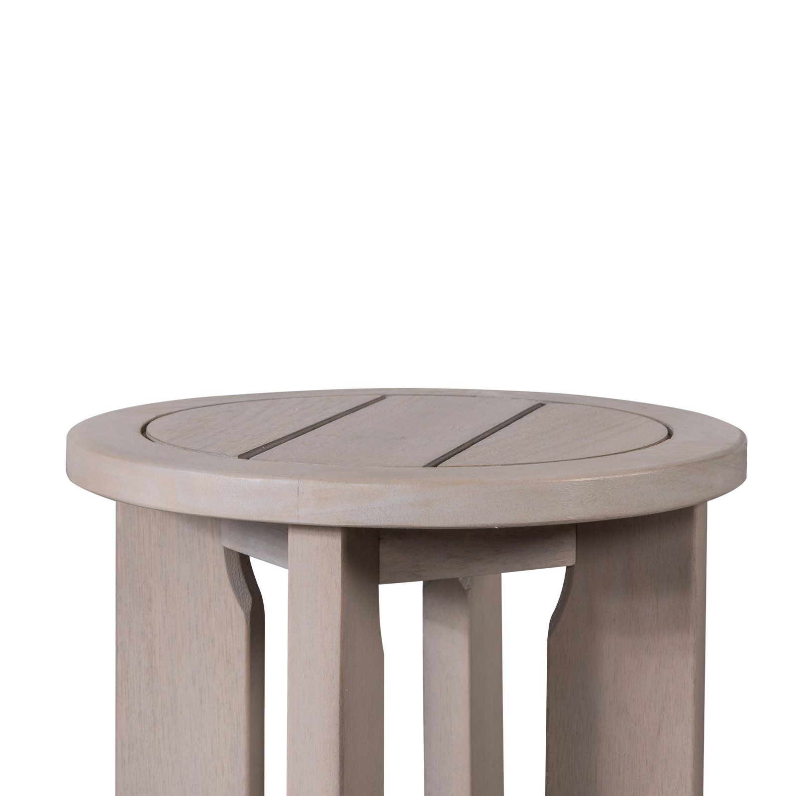 Dewey 15" Eucalyptus Patio Side Table, Gray