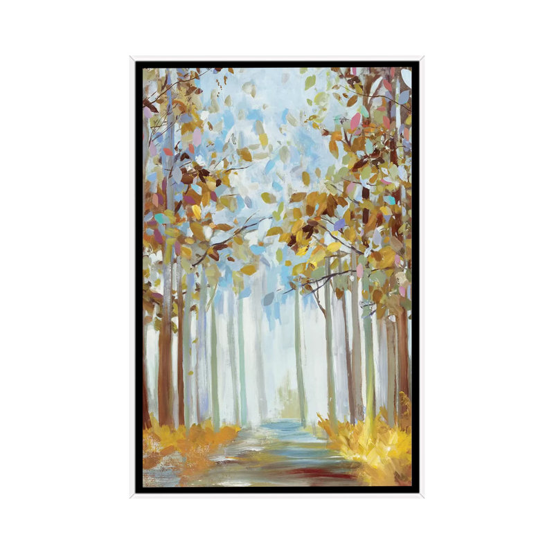 Reproduction d’art, "Walking into a Gold" par Allison Pearce, Toile blanche encadrée, H 60 po x l 40po x P 1,5 po