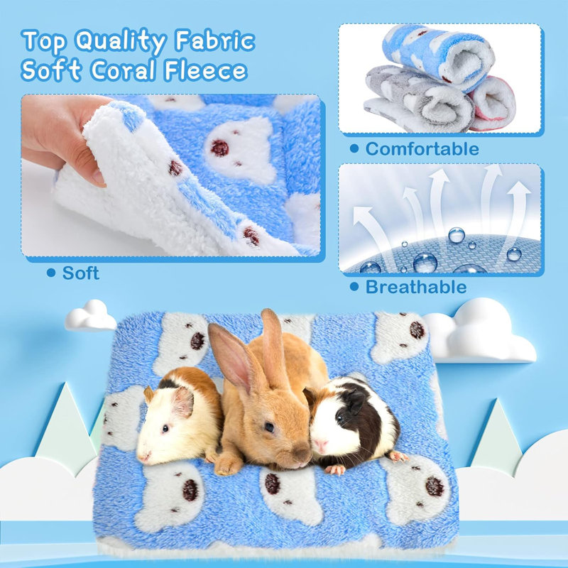 3-piece Small Animal Fleece Beds