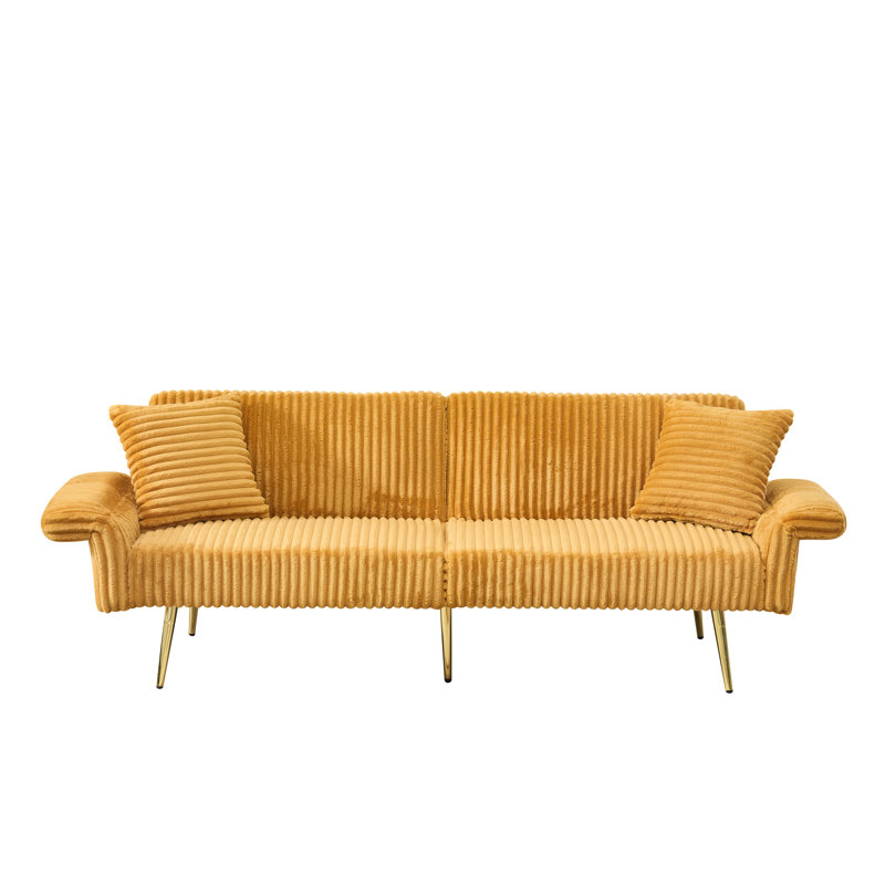 79 Inch Foldable Corduroy Bed, Double With Folding For Living Room & Small Spaces, Gentle And Textured Fabric, Robust Framework, Simple Installation Understandings Bed , Compact Velvet, Method