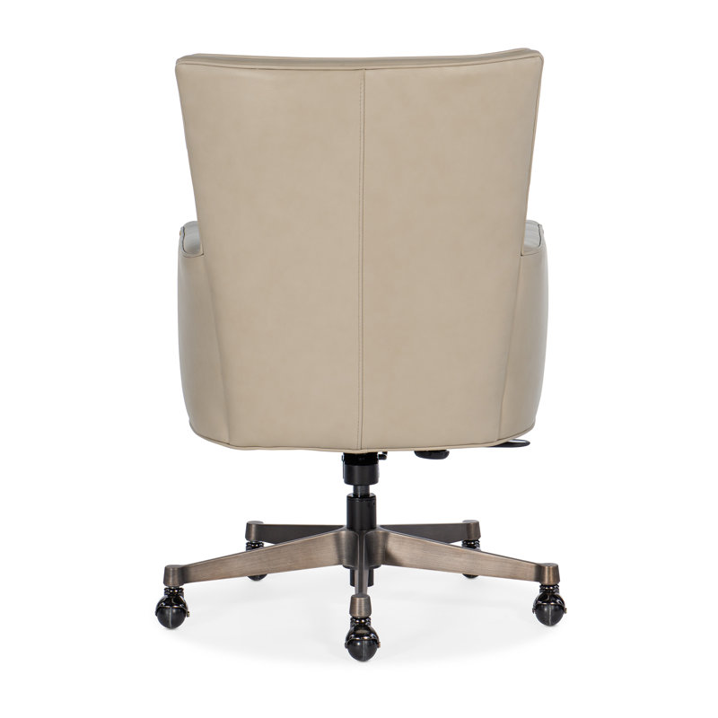 Rosa Leather Swivel Executive Chair, Beige