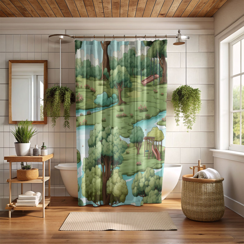 Aire de jeu pour enfants - Rideau de douche Premium, H 74 po x l 71 po