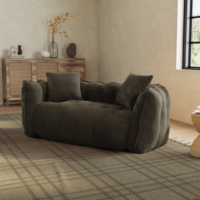  Compression Bean Bag Sofa Large Bean Bag Chair Tufted Loveseat