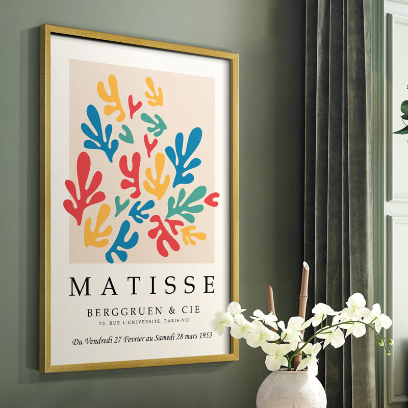 Matisse CECXLV, reproduction encadrée - bois massif, Or, H 14 po x l 11 po