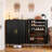 24 Pair Shoe Storage Cabinet, 31.5 Inch 6-Tier Shoe Cabinet with Adjustable Shelves & Sliding Doors, Mid-Century Modern Freestanding Shoe Storage Organizer for Entryway, Hallway, Living Room-101295441-103896335