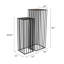 Ensemble de 2 supports pour plante d'appoint, cadre ouvert en métal noir, 42 et 34 pouces