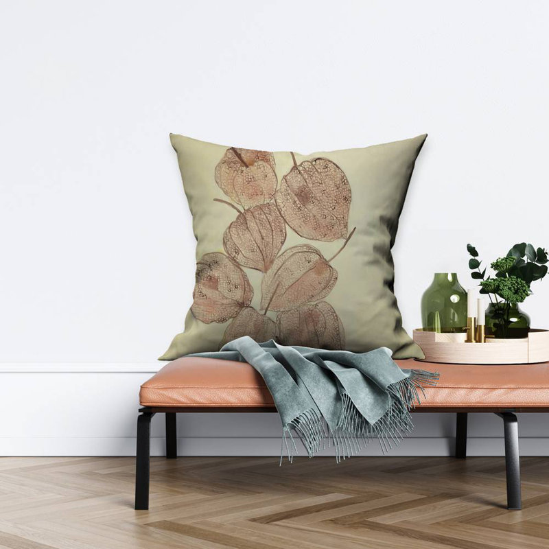 Closed ground cherries - 26"x26" Throw pillow - Poly twill - Print on demand, 26" H x 26" W, Polyester/Polyfill
