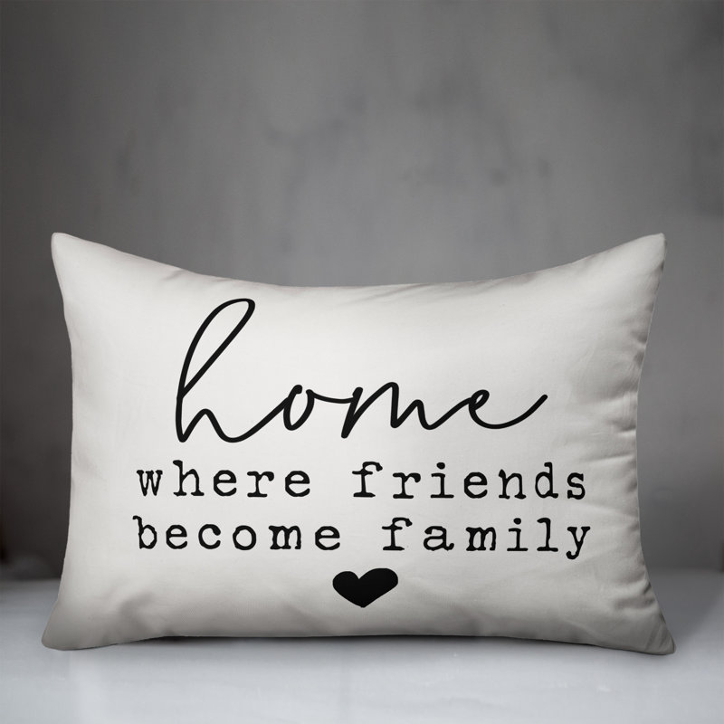 Textual Outdoor Throw Pillow, Off White/Black