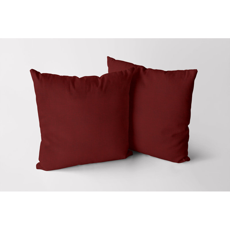 Housse de coussin carré S&G Slubb, Rouge brique, 20 po X 20 po
