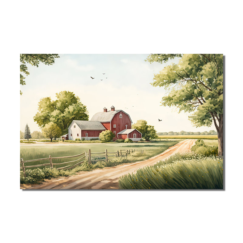 «Beautiful Barn In Spring VII», art mural sur toile