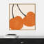 «Graphic Fruit III (Cherry)» par Moira Hershey, peinture sur toile à cadre flottant