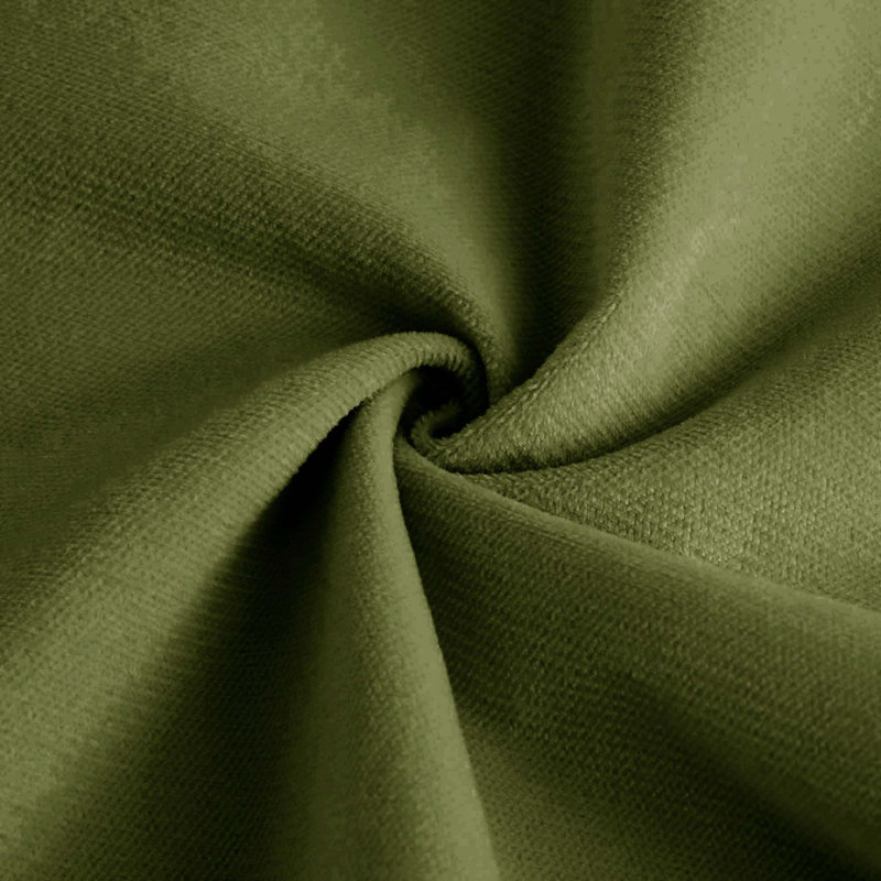 Canapé à deux places en velours rond avec accoudoirs et repose-pieds, Olive Green